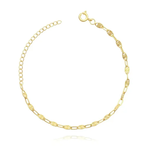 Pulseira elo detalhado vazado | Camadas em ouro