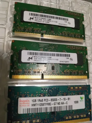 Memória Macbook Ddr3 4gb 2x2gb 1rx8 Pc3 128000s + 1x1gb Pc3