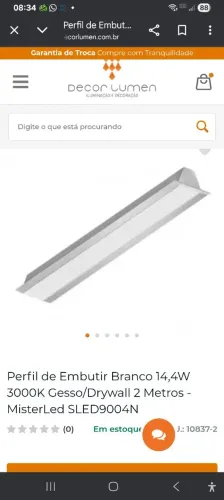 Perfil de led 2m 14w 3000k 