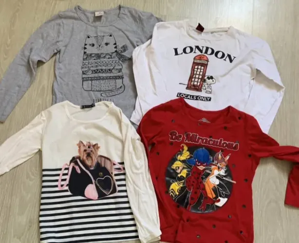 Lote blusas manga longa tamanho 8