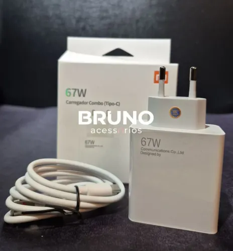 Carregador Turbo 67W - kit fonte + Cabo Tipo C