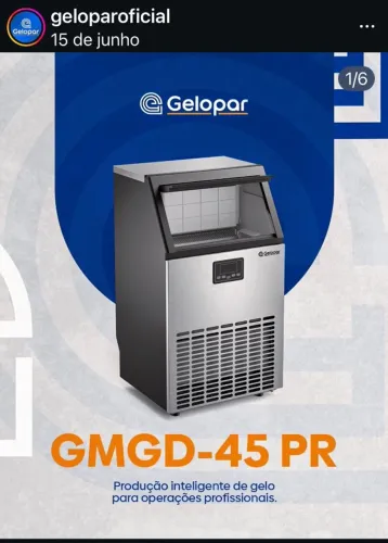 Maquina de fabricar gelo profissional gmgd 45 - marca de gelopar 