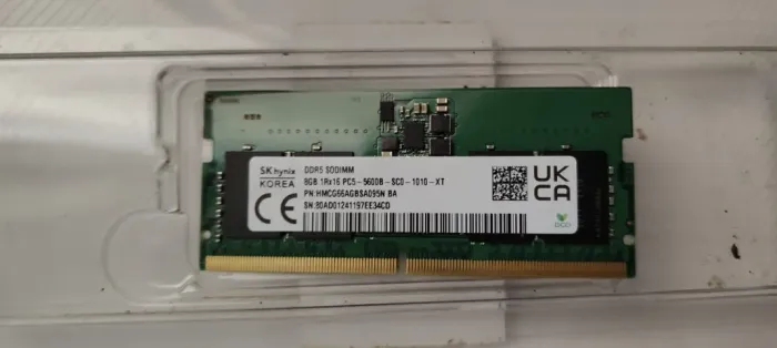 Memória RAM Notebook 8GB DDR5 5600Mhz SK Hynix Laptop SODIMM HMCG66AGBSA092N