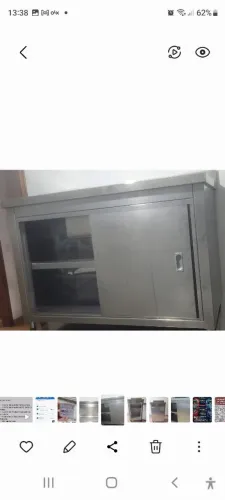Armario inox com pia e aba