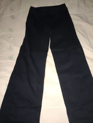 calça jeans sarja preta pantalona wide leg tamanho 44