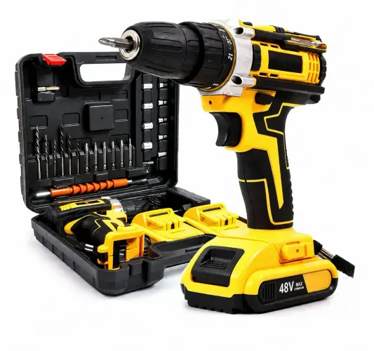 Parafusadeira/Furadeira de Impacto Sem Fio 48V com 2 Baterias + Maleta Completa - Nova