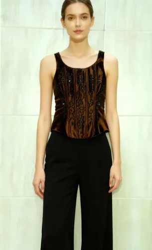 Lindo Colete Dourado Bordado G