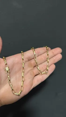 Corrente de ouro 18k cartier de fábrica oca