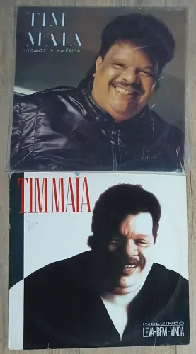 2 Discos de Vinil Tim Maia - Somos America e Leva Bem a Vida