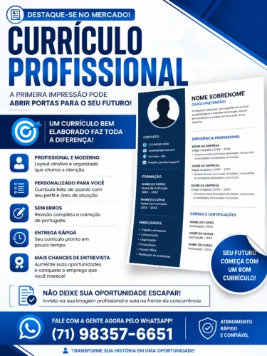 Currículo Profissional que Chama Atenção dos Recrutadores | Faça o Seu Hoje!