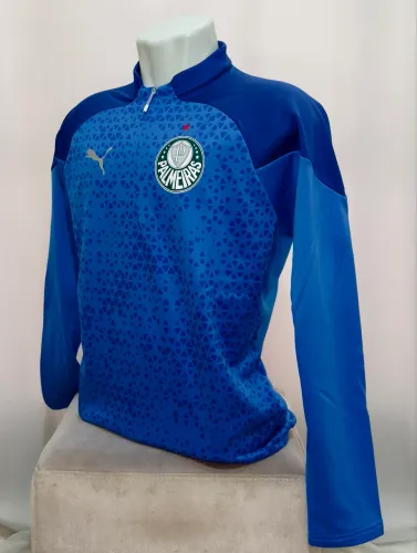 Blusa Treino Fleece Palmeiras Puma - Azul - G