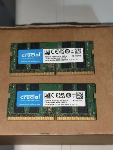 Memória Crucial DDR4 32GB (2x16) 3200Mhz 