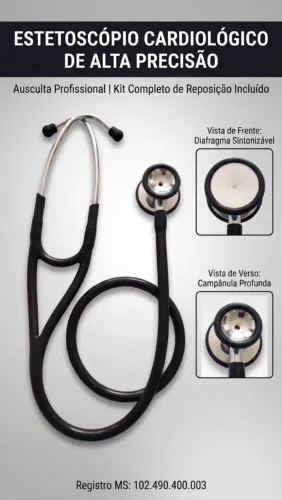 Estetoscópio Cardiológico Regency Séries Premium (Uso Profissional) Novo na Caixa
