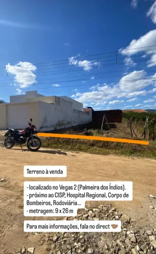 TERRENO NO VEGAS 2 - PALMEIRA DOS ÍNDIOS