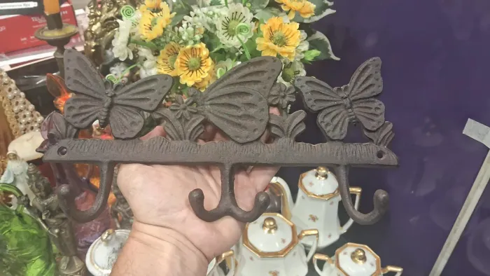 cabideiro de parede decorativo em ferro fundido 28 cm