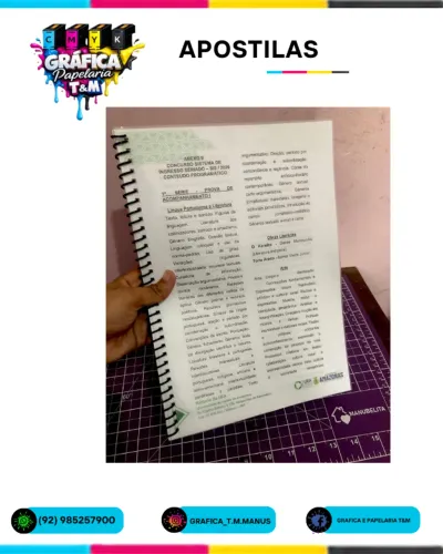 Apostila impressa - encadernação
