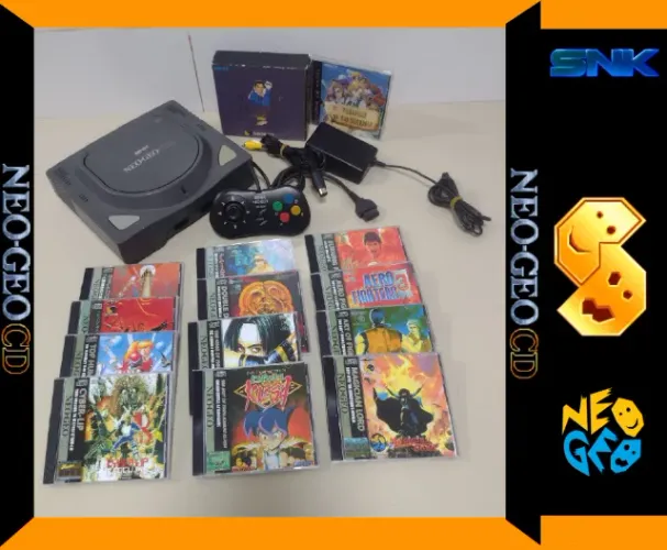Console Neo Geo Cdz Top Loader Com 14 Jogos