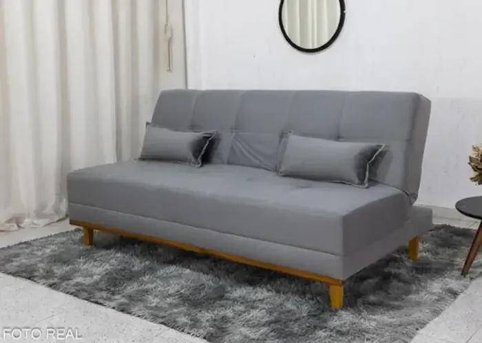 Sofá Cama Aurora Cinza (PRODUTO A PRONTA ENTREGA)