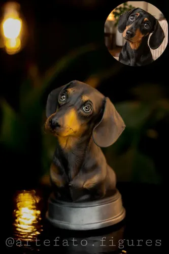 Escultura realista! busto personalizado do seu Pet