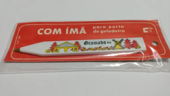 Caneta antiga com ímã de Gramado RS sem carga lacrada souvenir