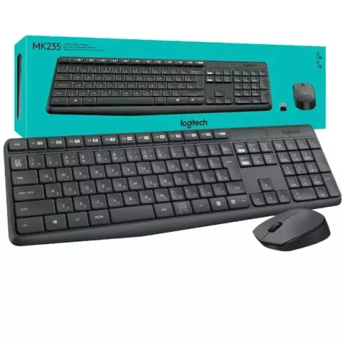 KIT TECLADO E MOUSE OFFICE S/ FIO LOGITECH MK235 - LOJA DADO DIGITAL