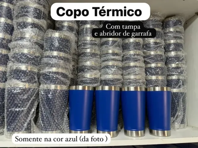 Copo Térmico Azul Premium - Com Tampa e Abridor | Oferta Limitada