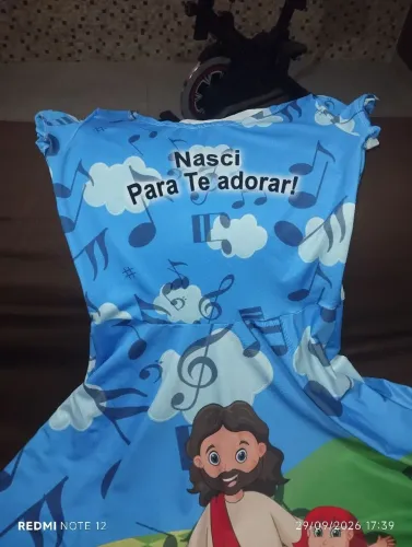 Vestido contação de história cristã