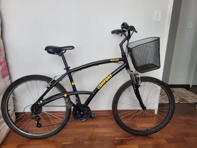 Bicicleta 26 caloi 400 comfort masc preto 21v