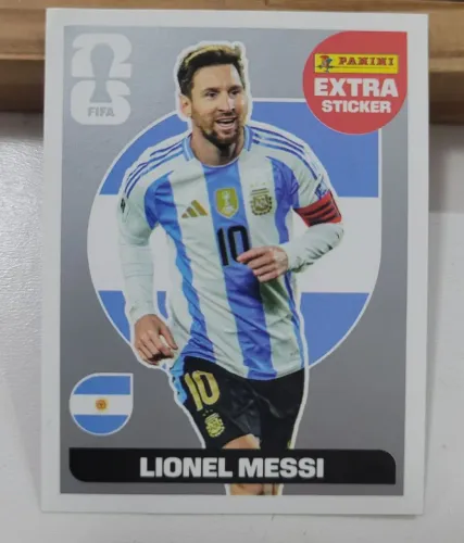 Figurinha Extra Sticker Lionel Messi (ORIGINAL PANINI)_Prata(Silver)_Copa 2026_Legend