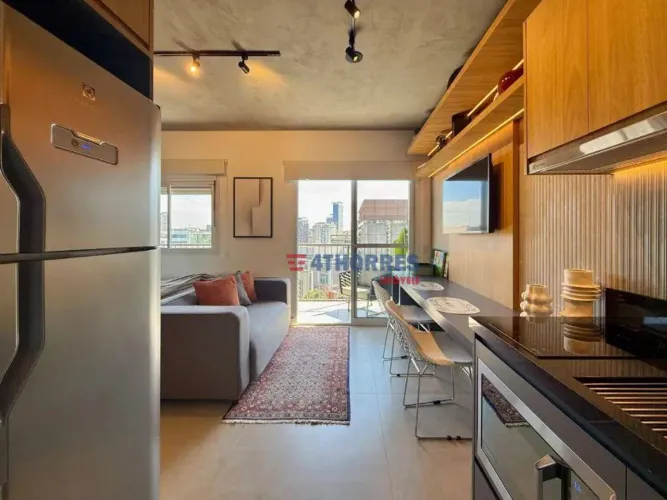 Studio mobiliado de 30m² a venda na Vila Olímpia