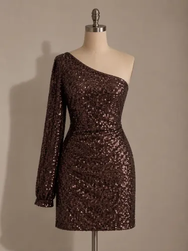 vestido marrom de paite 