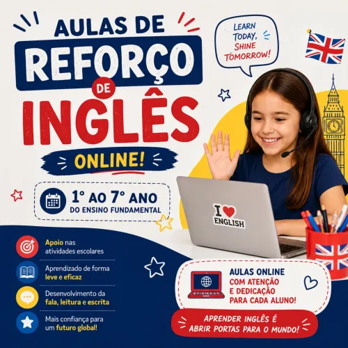 Aulas de reforço de inglês 