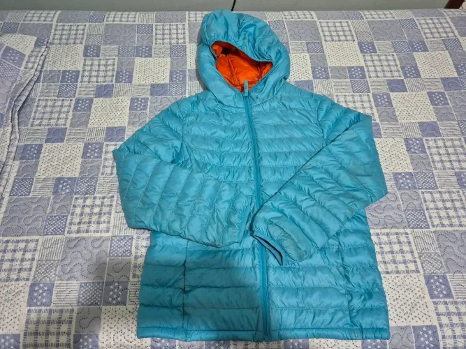 Jaqueta puffer de nylon dupla face tam 12