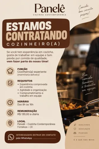 Vaga de cozinheiro