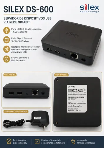 Silex DS-600 - Servidor USB via Rede Gigabit - Excelente Estado