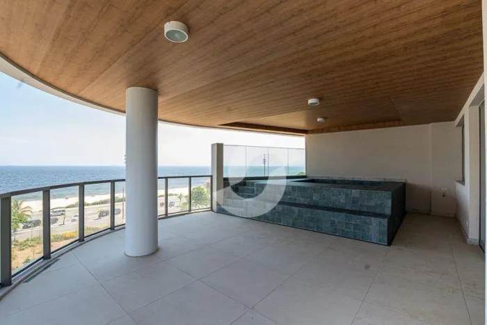Apartamento frente mar com piscina na varanda gourmet com 3 dormitórios à venda, 181 m² po