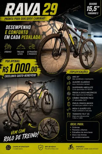 BICICLETA RAVA MTB ARO 29 - PRONTA PARA PEDALAR!