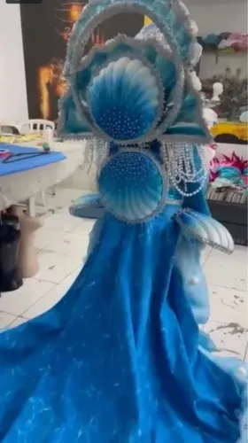 Promoção para hoje vestido longo traje típico Iemanjá veste até 15 anos 