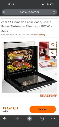 Forno elétrico de embutir 60 litros Brastemp em excelente estado. 
