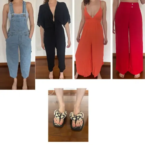 Kit Roupas Farm Rio, Loja Três, Loja Nexo, Livro, Óculos, Sandália