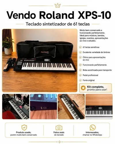 TECLADO SINTETIZADOR ROLAND XPS-10 - KIT COMPLETO
