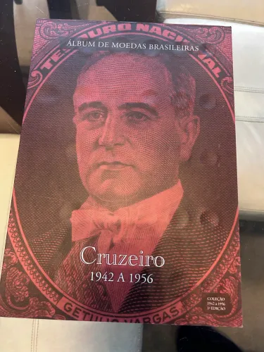 Álbum moedas brasileiras Getúlio Vargas Cruzeiro 1942 a 1956