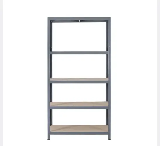 Estante de Aço e Madeira MDF com 5 Prateleiras Cinza