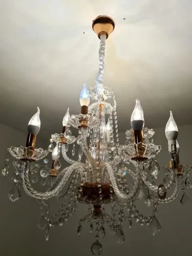 Lustre de Cristal Maria Thereza Clássico ? 8 Braços (Luxuoso)