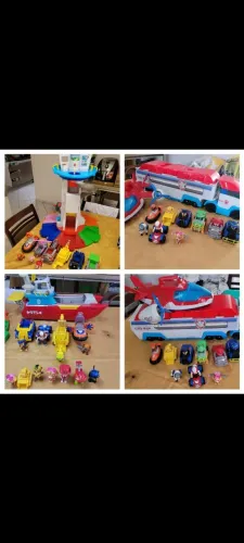 Kit Patrulha Canina c Torre Gigante 71cm +9 carros e 6person, avião, navio...