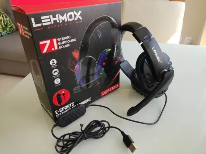 Headset Gamer via Usb Lehmox Para Pc Ps3 Ps4 - Faço entrega