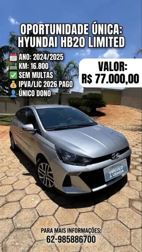 Hyundai HB20 Limited Plus1.0 Flex 12V Mec. 2025