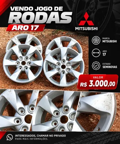 ? VENDO JOGO DE RODAS ARO 17 - MITSUBISHI