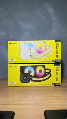 WATER COOLER CORSAIR iCUE LINK TITAN 240 RX RGB - BRANCO E PRETO