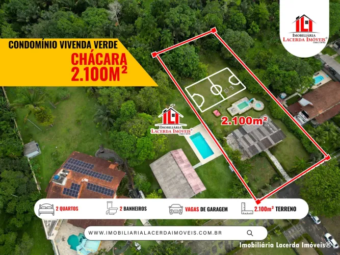 Condomínio Vivenda Verde - Chácara 2 Quartos com Piscina, Campo de Futebol e Área Gourmet